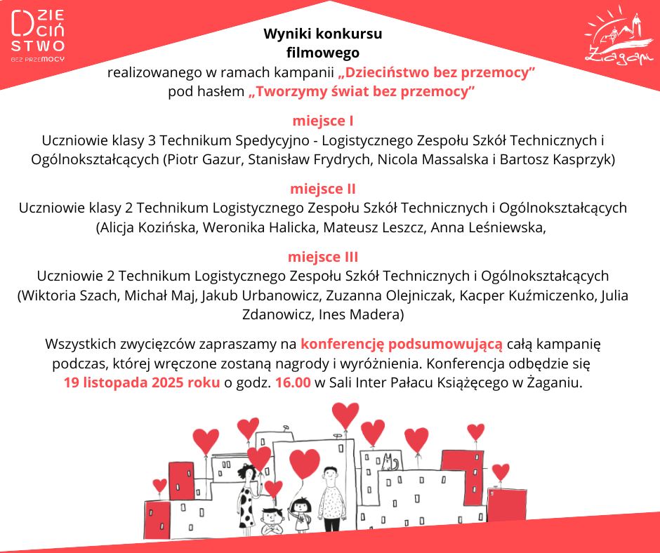 Wyniki Konkursu Filmowego „Dzieciństwo bez przemocy” - plakat