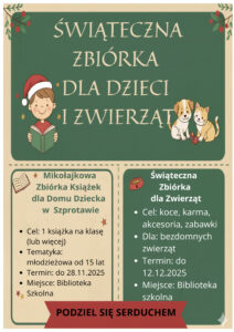 Świąteczna Zbiórka dla Dzieci i Zwierząt - plakat