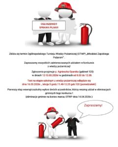 konkurs dotyczący pożarnictwa - plakat